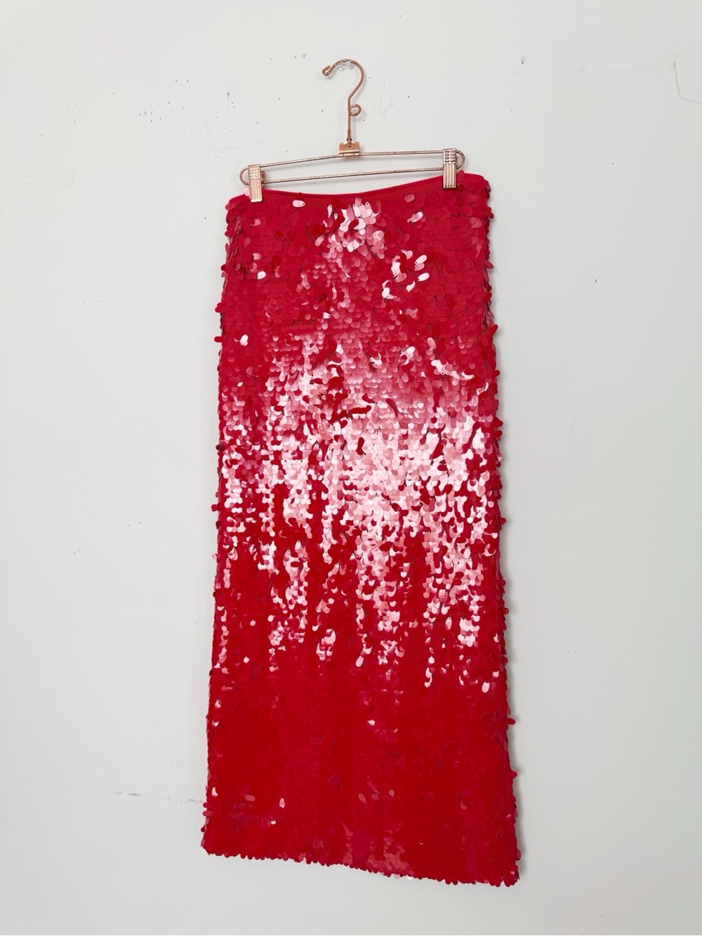 Red Sequin Midi Skirt - Picture 15 of 15
